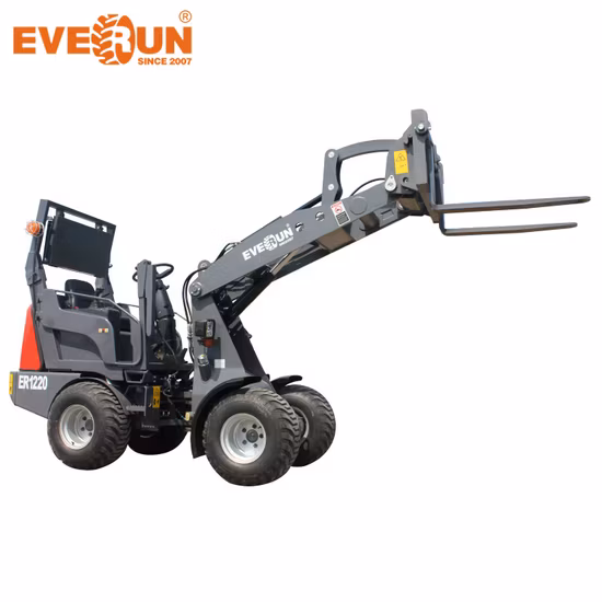 Everun Er1220 1.2ton 미니 소형 컴팩트 중국 소형 농업 휴대용 건설 EPA CE 프런트 엔드 휠 로더 지구 이동 기계 판매